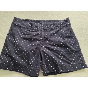 Tommy Hilfiger Polka Dot Shorts Women's Size 6 Navy Cotton Twill Preppy